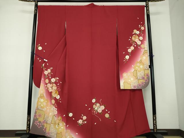 平和屋着物●豪華振袖 刺繍 桜手毬 暈し染め 金彩 やまと誂製 正絹 逸品 DABB4728ps