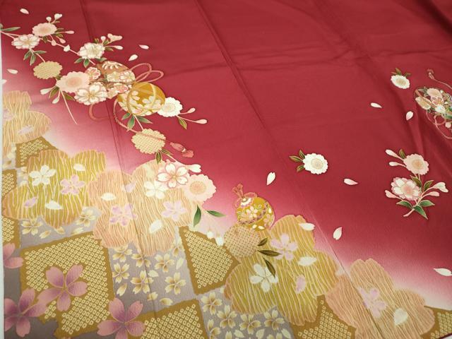 平和屋着物●豪華振袖 刺繍 桜手毬 暈し染め 金彩 やまと誂製 正絹 逸品 DABB4728ps