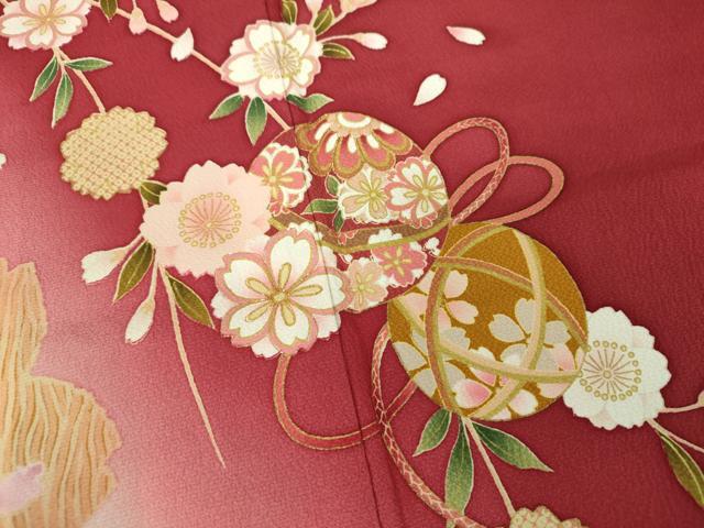 平和屋着物●豪華振袖 刺繍 桜手毬 暈し染め 金彩 やまと誂製 正絹 逸品 DABB4728ps