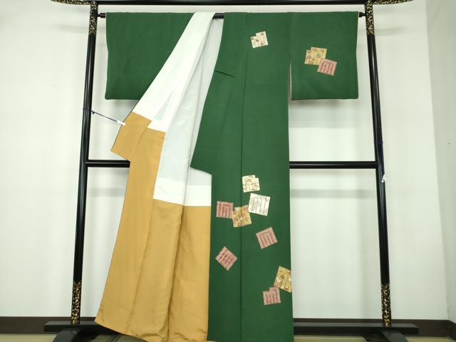 平和屋着物●訪問着 駒刺繍 源氏香花文 金彩 鬼しぼ縮緬 正絹 逸品 DABB4733ps