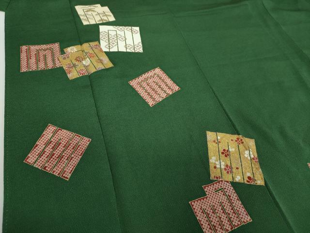 平和屋着物●訪問着 駒刺繍 源氏香花文 金彩 鬼しぼ縮緬 正絹 逸品 DABB4733ps