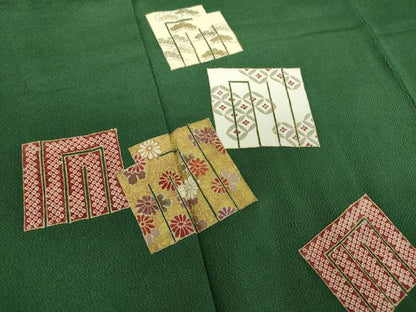 平和屋着物●訪問着 駒刺繍 源氏香花文 金彩 鬼しぼ縮緬 正絹 逸品 DABB4733ps