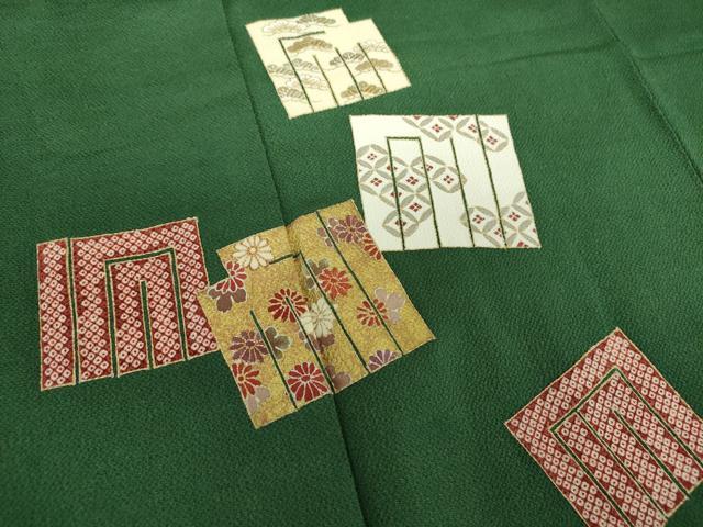 平和屋着物●訪問着 駒刺繍 源氏香花文 金彩 鬼しぼ縮緬 正絹 逸品 DABB4733ps