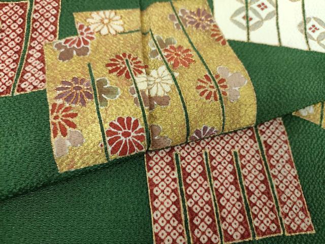 平和屋着物●訪問着 駒刺繍 源氏香花文 金彩 鬼しぼ縮緬 正絹 逸品 DABB4733ps
