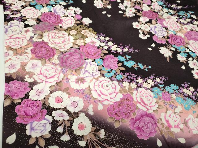 平和屋着物●豪華振袖　刺繍　ラインストーン　舞花文　暈し染め　金銀彩　正絹　逸品　DABB4735ps