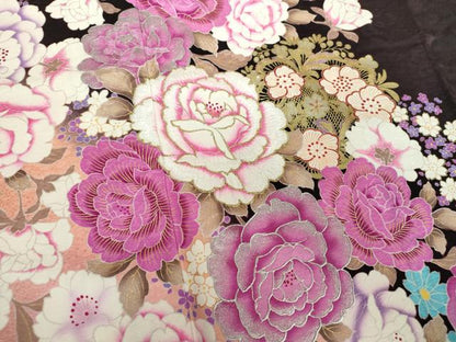 平和屋着物●豪華振袖　刺繍　ラインストーン　舞花文　暈し染め　金銀彩　正絹　逸品　DABB4735ps