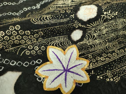 平和屋着物●訪問着 駒刺繍 絞り 雲取り竜田川花文 金彩 正絹 逸品 DABB4737ps