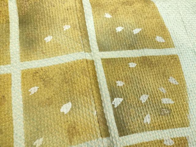 平和屋着物●訪問着　総絞り　手描き　舞桜　金彩　正絹　逸品　DABB4751ps