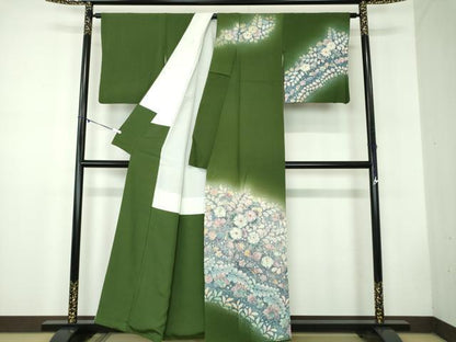 平和屋着物●越後十日町の一流染匠 桐屋・翠山工房 訪問着 絞り 辻が花 暈し染め 正絹 逸品 DABB4752ps