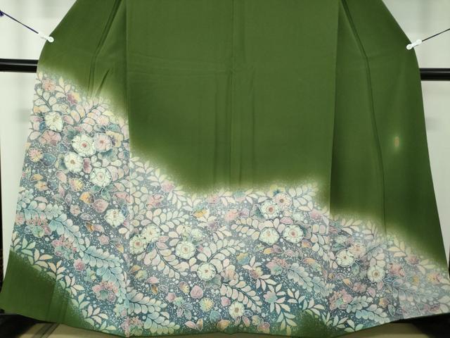 平和屋着物●越後十日町の一流染匠 桐屋・翠山工房 訪問着 絞り 辻が花 暈し染め 正絹 逸品 DABB4752ps
