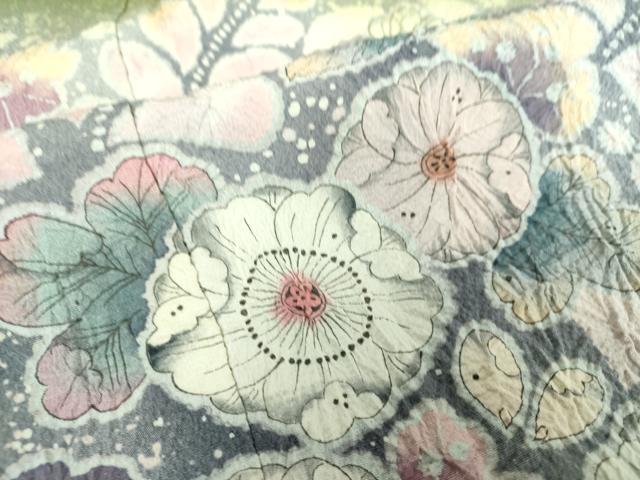 平和屋着物●越後十日町の一流染匠 桐屋・翠山工房 訪問着 絞り 辻が花 暈し染め 正絹 逸品 DABB4752ps