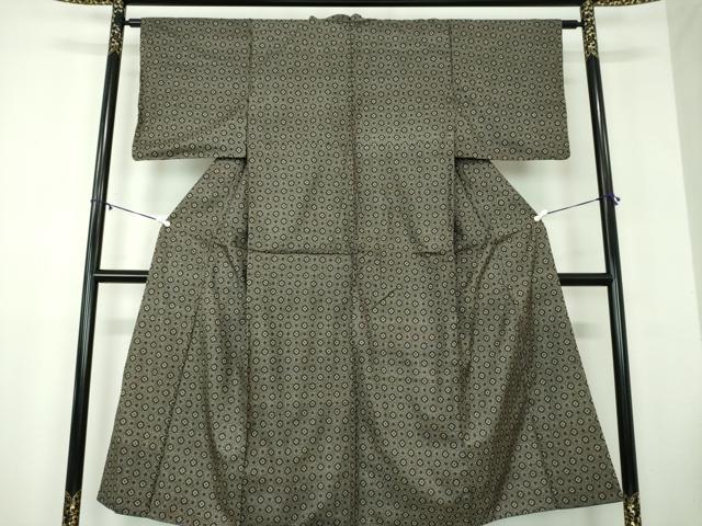 平和屋着物●本場大島紬　龍郷絣　花菱文　正絹　逸品　DABB4754ps