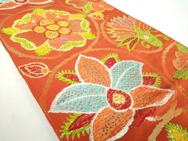 平和屋着物●六通柄　本袋帯　王朝麗花錦　金銀糸　正絹　逸品　DABB4774ps