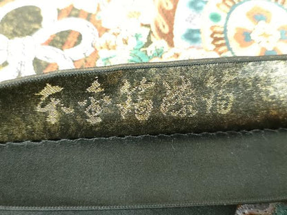 平和屋着物●老舗織元　泰生織物　六通柄袋帯　唐織　本金箔漆箔　楽器鳳凰花文　黒地　金糸　正絹　逸品　未使用　DABB4777ps