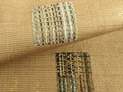 平和屋着物●太鼓柄袋帯　紬地　総刺繍　四角　金通し地　正絹　逸品　DABB4783ps