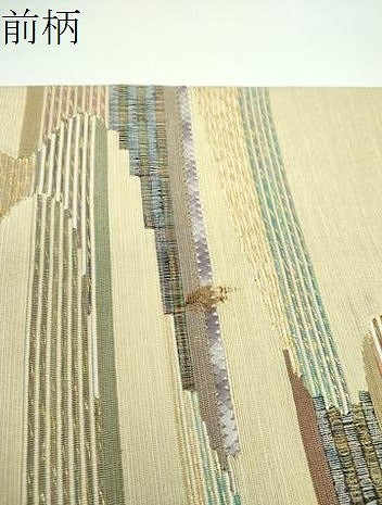 平和屋着物●太鼓柄袋帯　もじり織　霞文　金糸　正絹　逸品　DABB4786ps