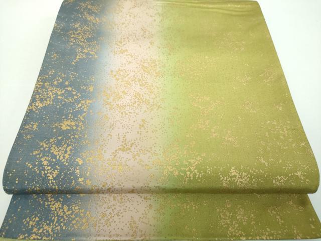 平和屋着物●両面　全通柄袋帯　本場大島紬　霞間道　金彩　正絹　逸品　DABB4789ps