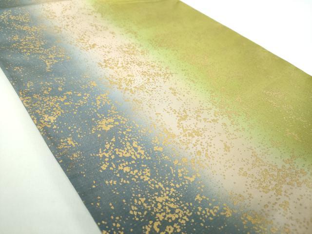 平和屋着物●両面　全通柄袋帯　本場大島紬　霞間道　金彩　正絹　逸品　DABB4789ps