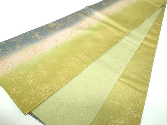平和屋着物●両面　全通柄袋帯　本場大島紬　霞間道　金彩　正絹　逸品　DABB4789ps