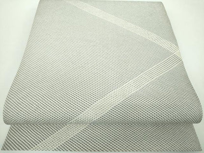 平和屋着物▽八寸名古屋帯 スリーシーズン 春夏秋 組織 菱文 金糸 正絹 逸品 DABB4798ps