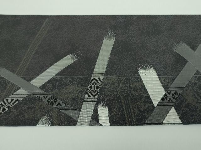 平和屋着物●本場筑前博多織 八寸名古屋帯 献上 変わり間道 ほていや扱い 正絹 逸品 未使用 DABB4814ps