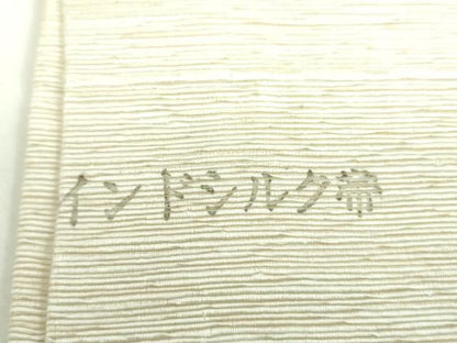 平和屋着物●九寸開き名古屋帯　作家物　インドシルク帯　手描き　吹き寄せ花文　金彩　正絹　逸品　DABB4838ps