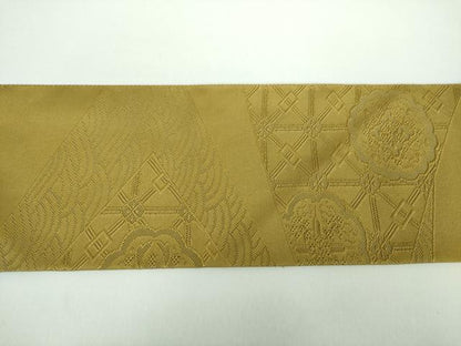 平和屋着物●綴れ　八寸名古屋帯　流水花文　正絹　逸品　未使用　DABB4839ps