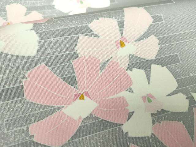 平和屋着物●人間国宝　森口華弘師事　日本工芸会正会員　坂井洋　九寸名古屋帯　舞花文　正絹　逸品　DABB4842ps