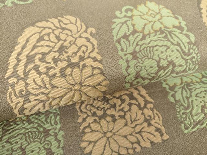 平和屋着物●九寸開き名古屋帯　名物裂花文　正絹　逸品　DABB4845ps