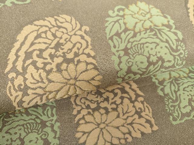 平和屋着物●九寸開き名古屋帯　名物裂花文　正絹　逸品　DABB4845ps