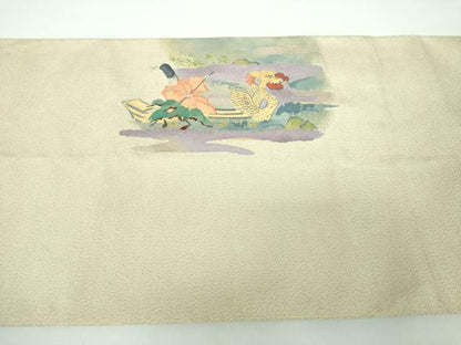 平和屋着物●爪掻き本綴れ　太鼓柄袋帯　作家物　御舟祭り　金糸　色紙・共箱付き　正絹　逸品　DABB4854ps