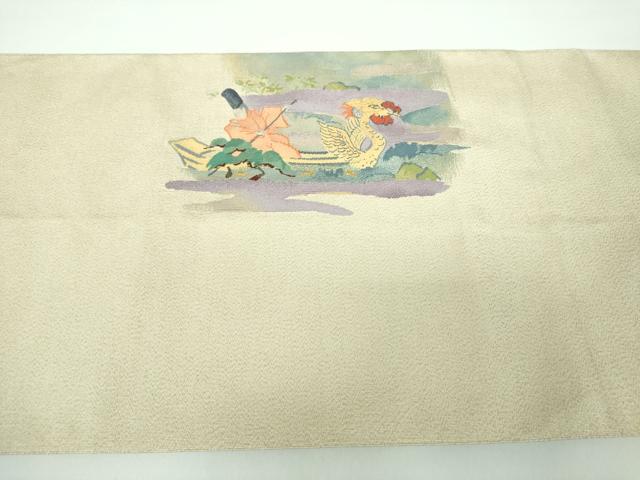 平和屋着物●爪掻き本綴れ　太鼓柄袋帯　作家物　御舟祭り　金糸　色紙・共箱付き　正絹　逸品　DABB4854ps