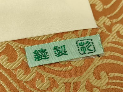 平和屋着物●銀座きしや　九寸開き名古屋帯　唐織　立波花文　正絹　逸品　DABB4860ps