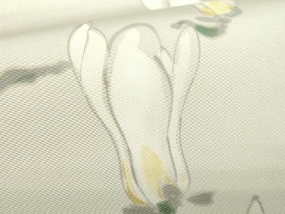 平和屋着物●塩瀬　九寸名古屋帯　作家物　手描き　木蓮　正絹　逸品　DABB4863ps