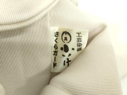 平和屋着物●塩瀬　九寸名古屋帯　作家物　手描き　木蓮　正絹　逸品　DABB4863ps