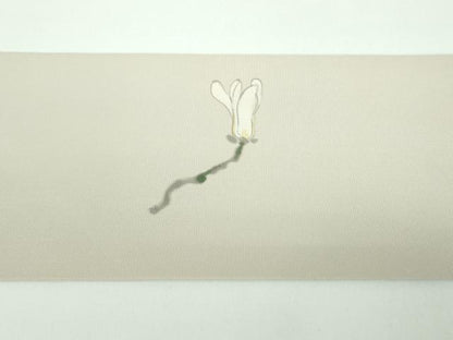 平和屋着物●塩瀬　九寸名古屋帯　作家物　手描き　木蓮　正絹　逸品　DABB4863ps