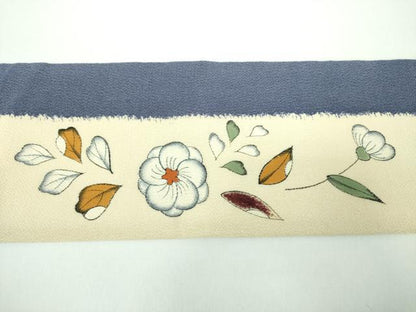 平和屋着物●九寸名古屋帯　絞り　手描き　辻が花　鬼しぼ縮緬　正絹　逸品　DABB4865ps