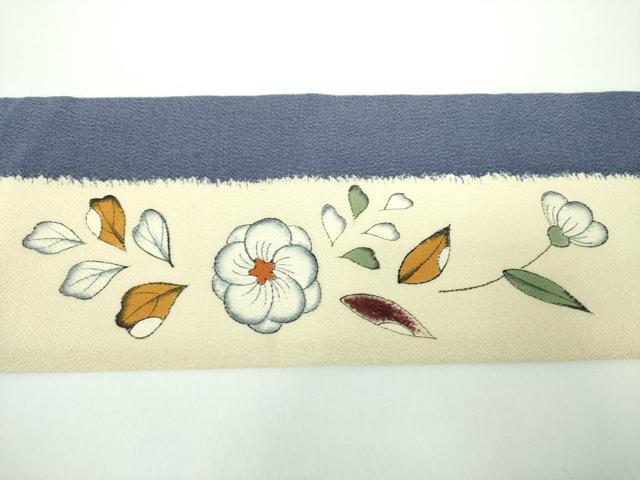 平和屋着物●九寸名古屋帯　絞り　手描き　辻が花　鬼しぼ縮緬　正絹　逸品　DABB4865ps