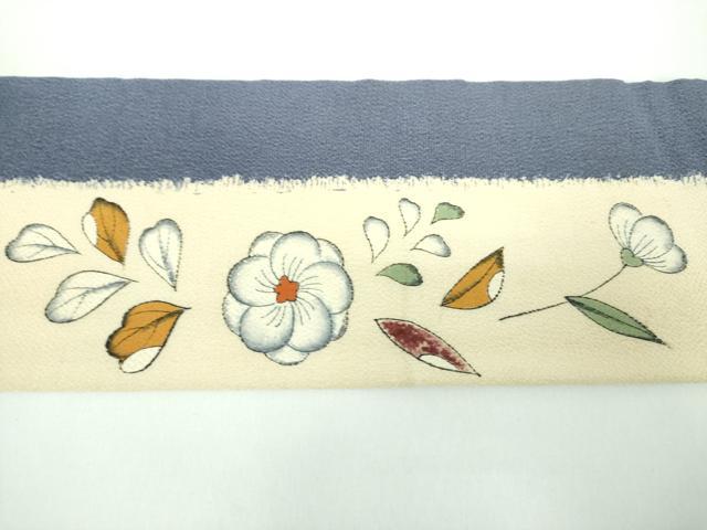 平和屋着物●九寸名古屋帯　絞り　手描き　辻が花　鬼しぼ縮緬　正絹　逸品　DABB4865ps
