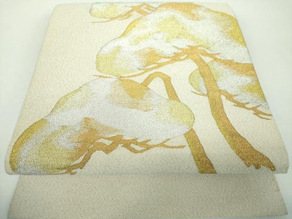 平和屋着物●爪掻き本綴れ　八寸名古屋帯　老松　金銀糸　三越扱い　正絹　逸品　DABB4868ps
