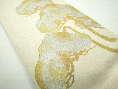 平和屋着物●爪掻き本綴れ　八寸名古屋帯　老松　金銀糸　三越扱い　正絹　逸品　DABB4868ps