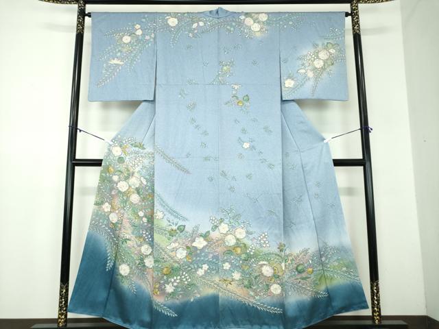 平和屋着物●訪問着　絞り　辻が花　暈し染め　金彩　正絹　逸品　DABB4872ps