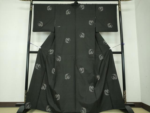 平和屋着物●本場大島紬　地空　9マルキ　草花丸文　正絹　逸品　DABB4875ps
