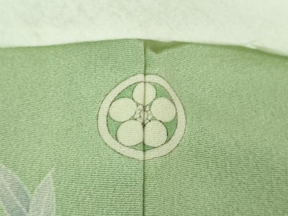 平和屋着物●訪問着　作家物　刺繍　草花文　暈し染め　金糸　正絹　逸品　未使用　DABB4878ps