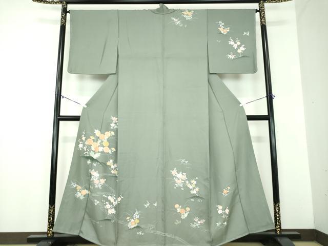 平和屋着物●訪問着　流水花文　暈し染め　金彩　正絹　逸品　未使用　DABB4882ps