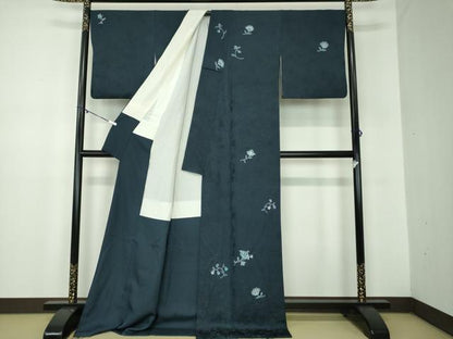 平和屋着物●京都印象派 友禅作家　橋本恵　訪問着　更紗花文　ロング丈　正絹　逸品　DABB4886ps