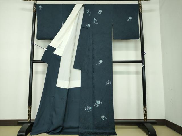 平和屋着物●京都印象派 友禅作家　橋本恵　訪問着　更紗花文　ロング丈　正絹　逸品　DABB4886ps