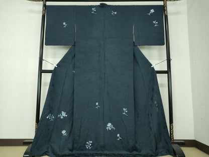 平和屋着物●京都印象派 友禅作家　橋本恵　訪問着　更紗花文　ロング丈　正絹　逸品　DABB4886ps