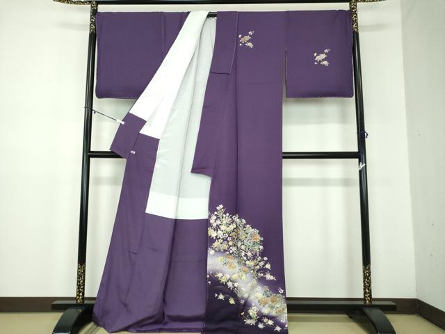 平和屋着物●訪問着　作家物　流水花文　暈し染め　金銀彩　さが美扱い　正絹　逸品　未使用　DABB4887ps