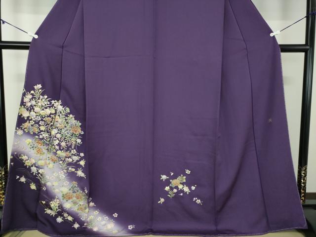 平和屋着物●訪問着　作家物　流水花文　暈し染め　金銀彩　さが美扱い　正絹　逸品　未使用　DABB4887ps